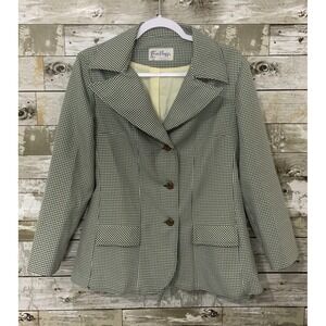 Vintage Three Flags California Womens Plaid Dress Jacket Pockets Lined